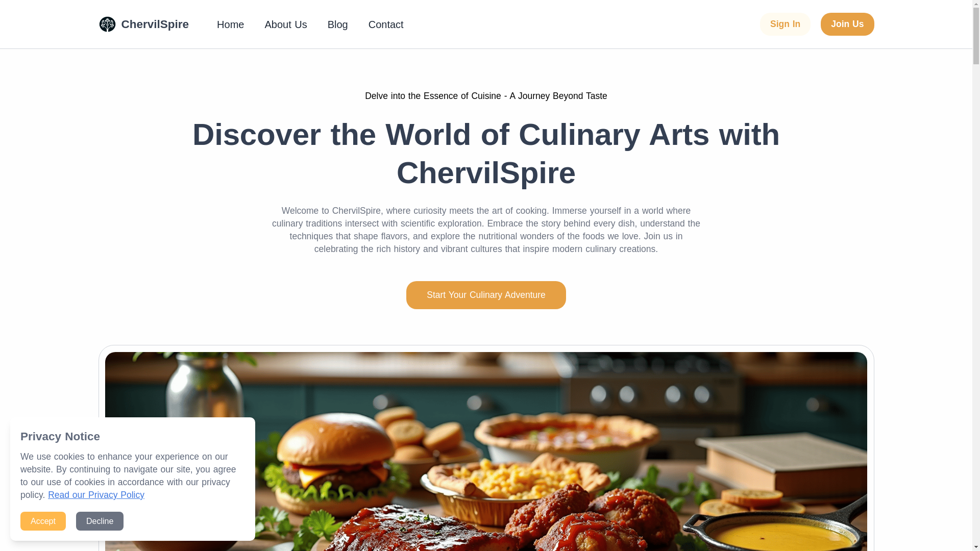 website screenshot of https://chervilspire.org/