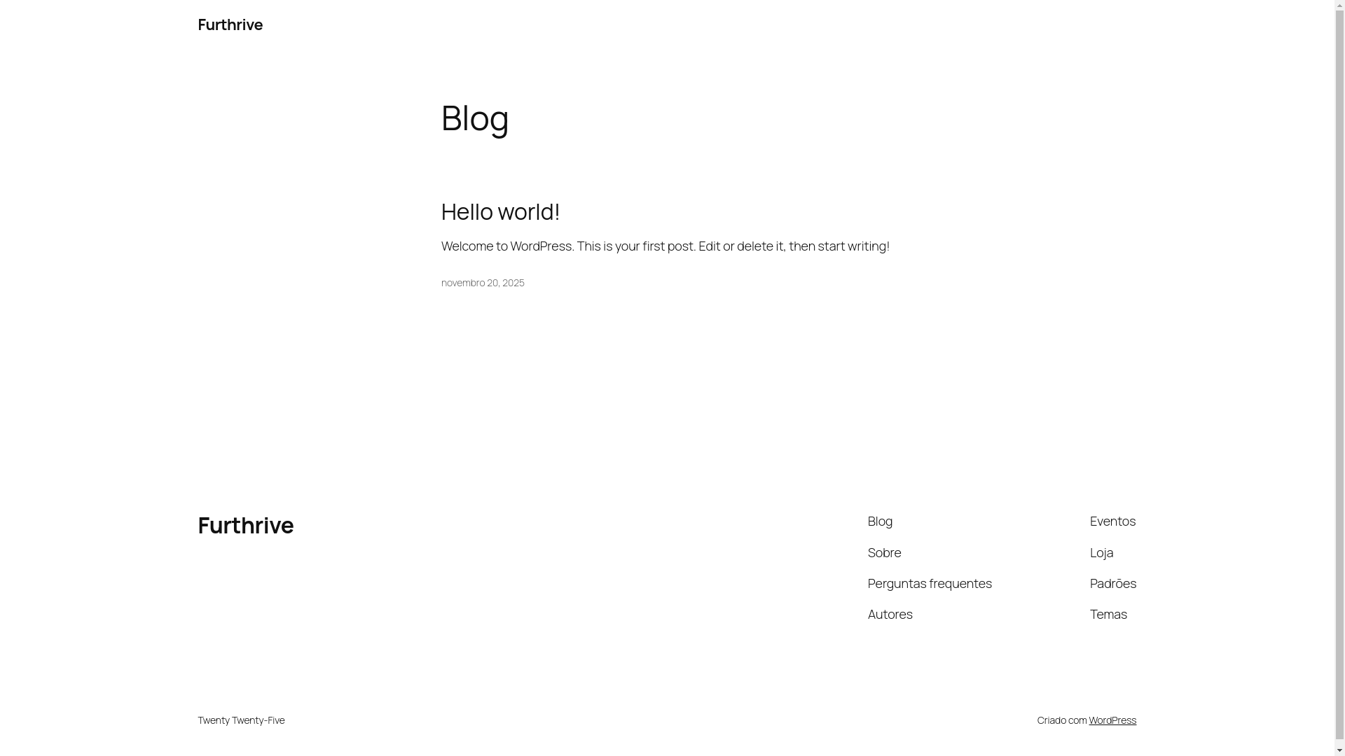website screenshot of https://furthrive.shop/