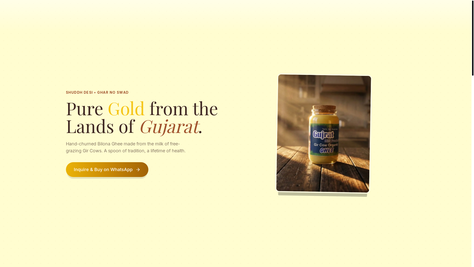 website screenshot of https://gujaratmilkproduct.in/