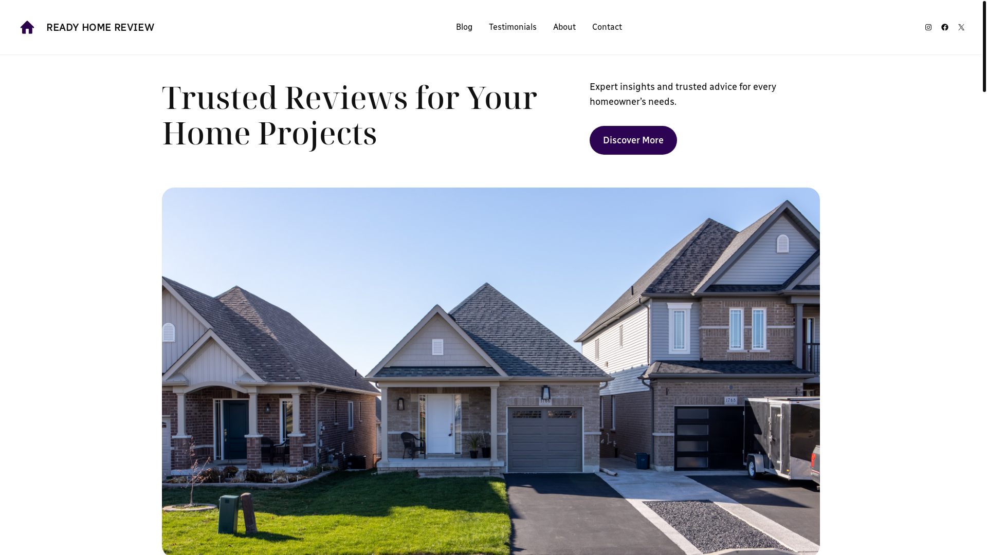 website screenshot of https://readyhomereviews.com/