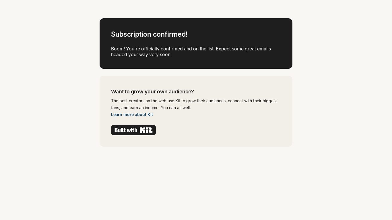 website screenshot of https://click.convertkit-mail2.com/k0uer5l6rdczf8ddephlhoqr2r77b8/m2h7h5h3975xl3hm/aHR0cHM6Ly9hcHAua2l0LmNvbS9mb3Jtcy9jb25maXJtP2tleT1kNDc2MDFjZjc3MzIxYTUwZTM3NTE1NjU3M2I1MTA3YTMyNGUzMGI3JnNpZD0xMDM4NTIxOTAzNg==