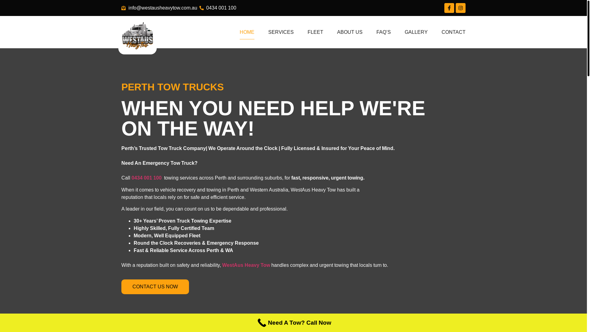 website screenshot of https://westausheavytow.online/