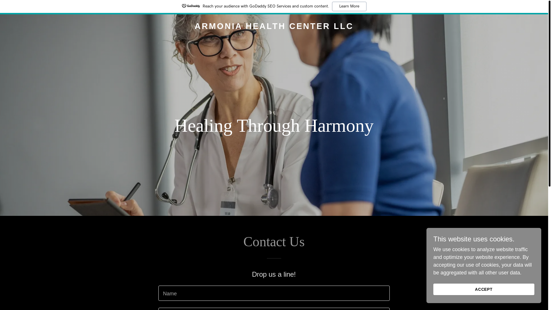 website screenshot of https://armoniahealthcenterllc.com/