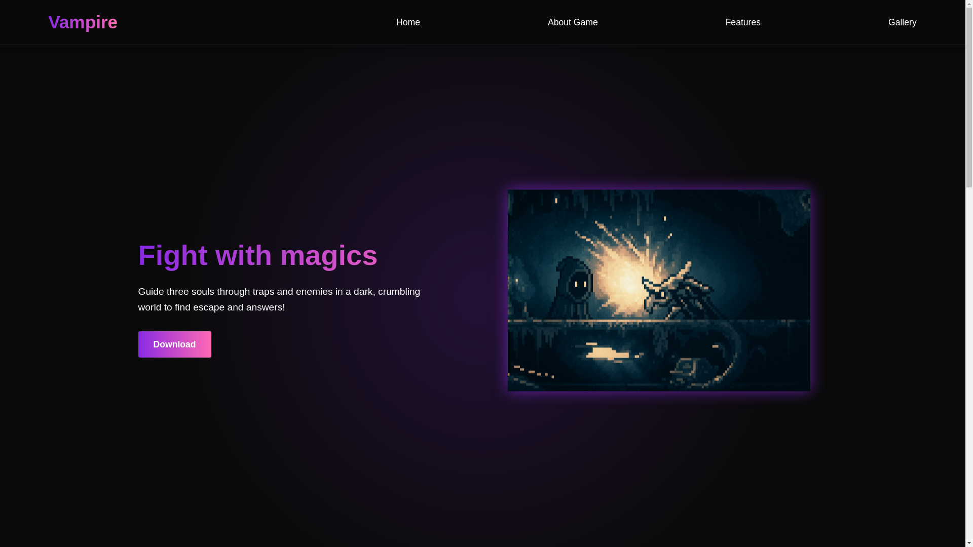 website screenshot of https://vampirsdemo.netlify.app/