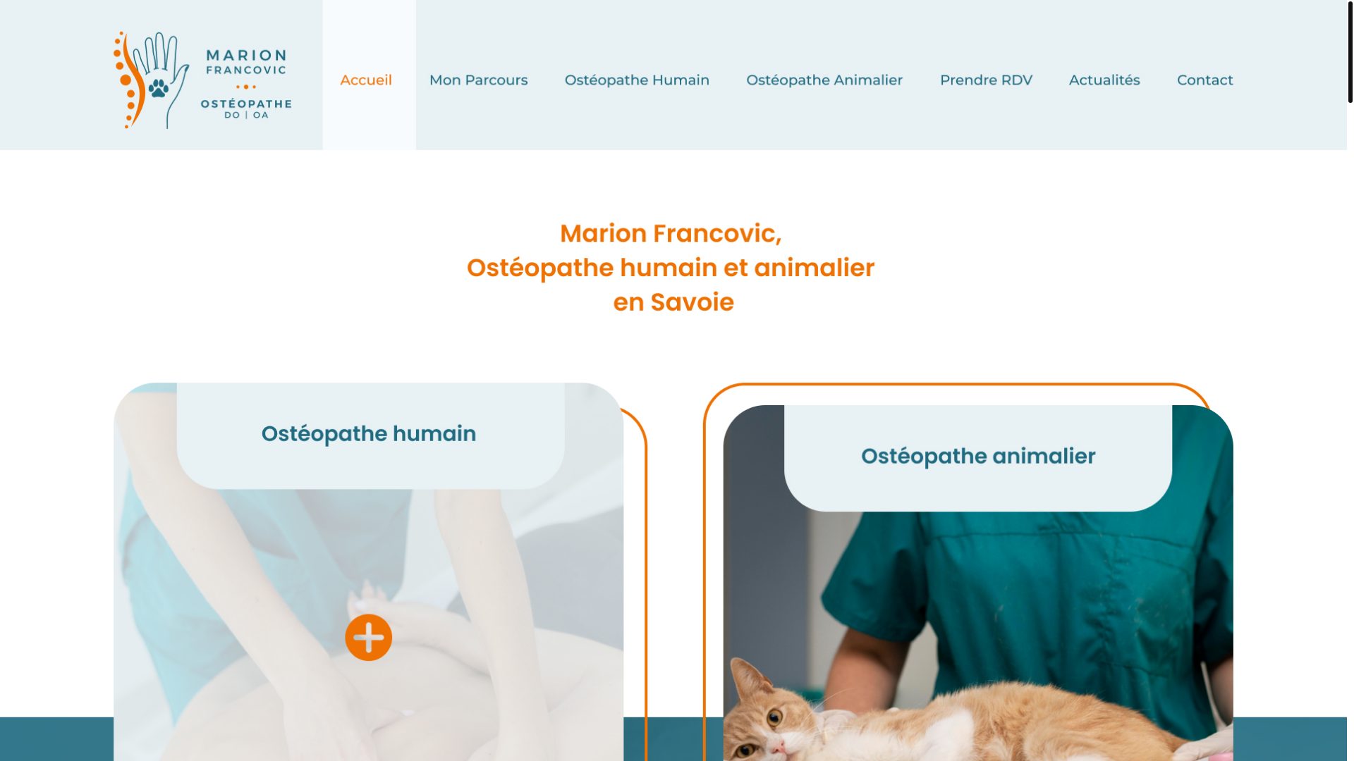website screenshot of https://marionfrancovic-osteopathe.fr/