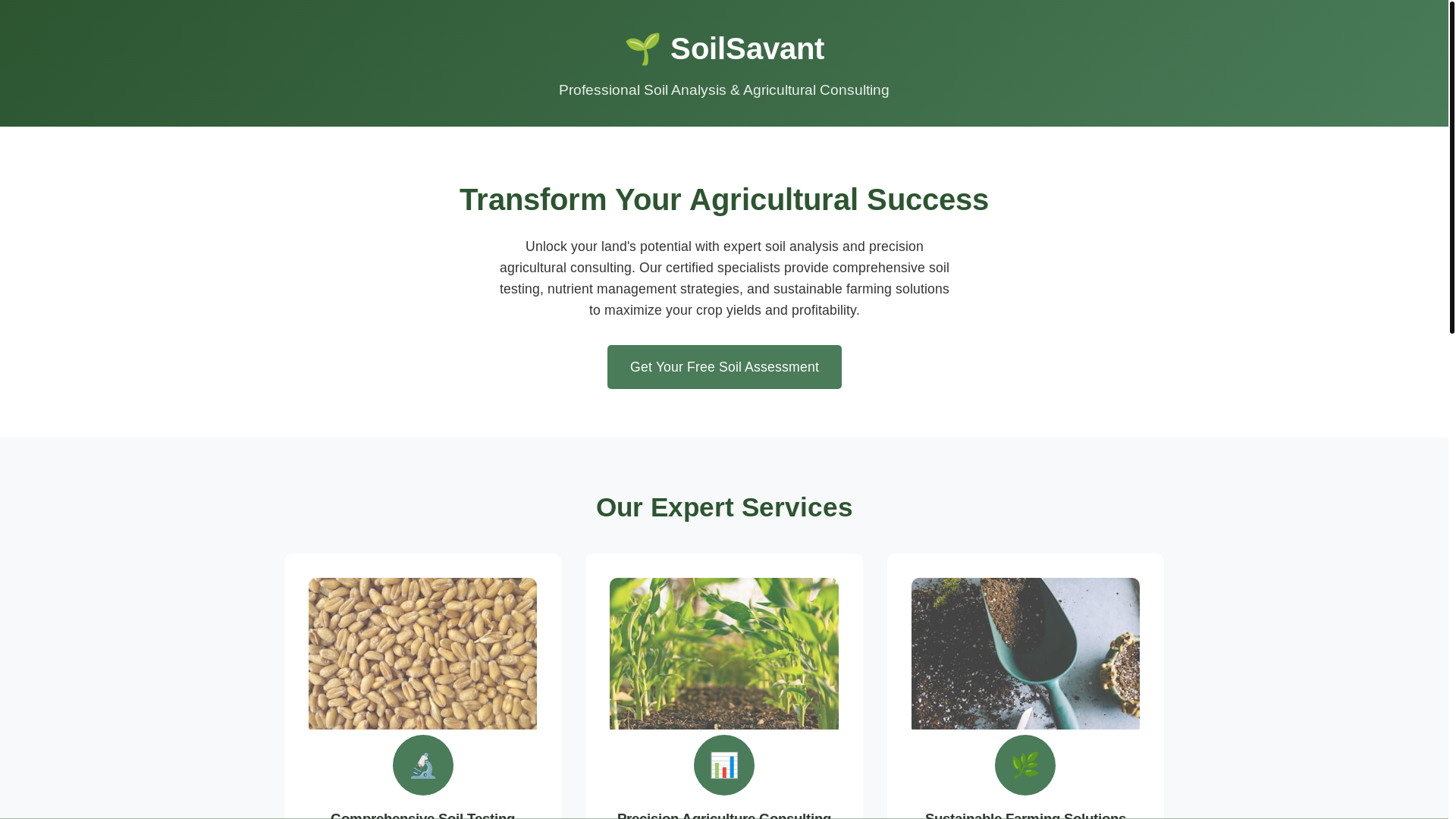website screenshot of https://soilsavant.vip/