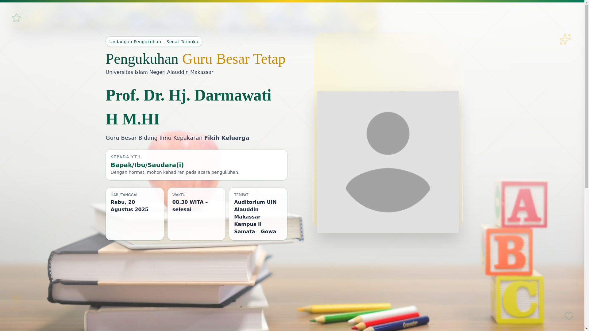 website screenshot of https://pengukuhan-darmawati.pages.dev/