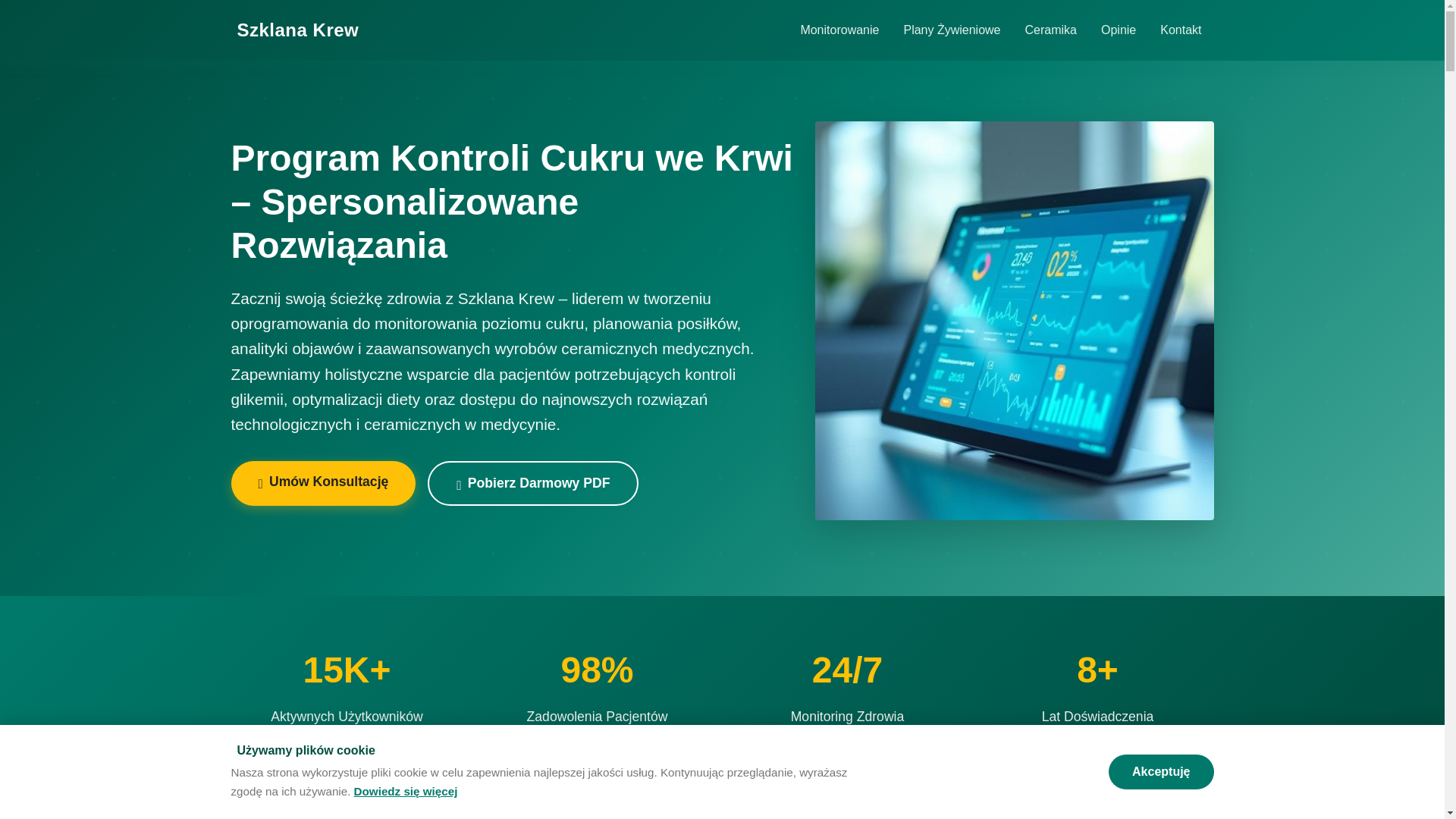 website screenshot of https://szklanakrewlife.info/