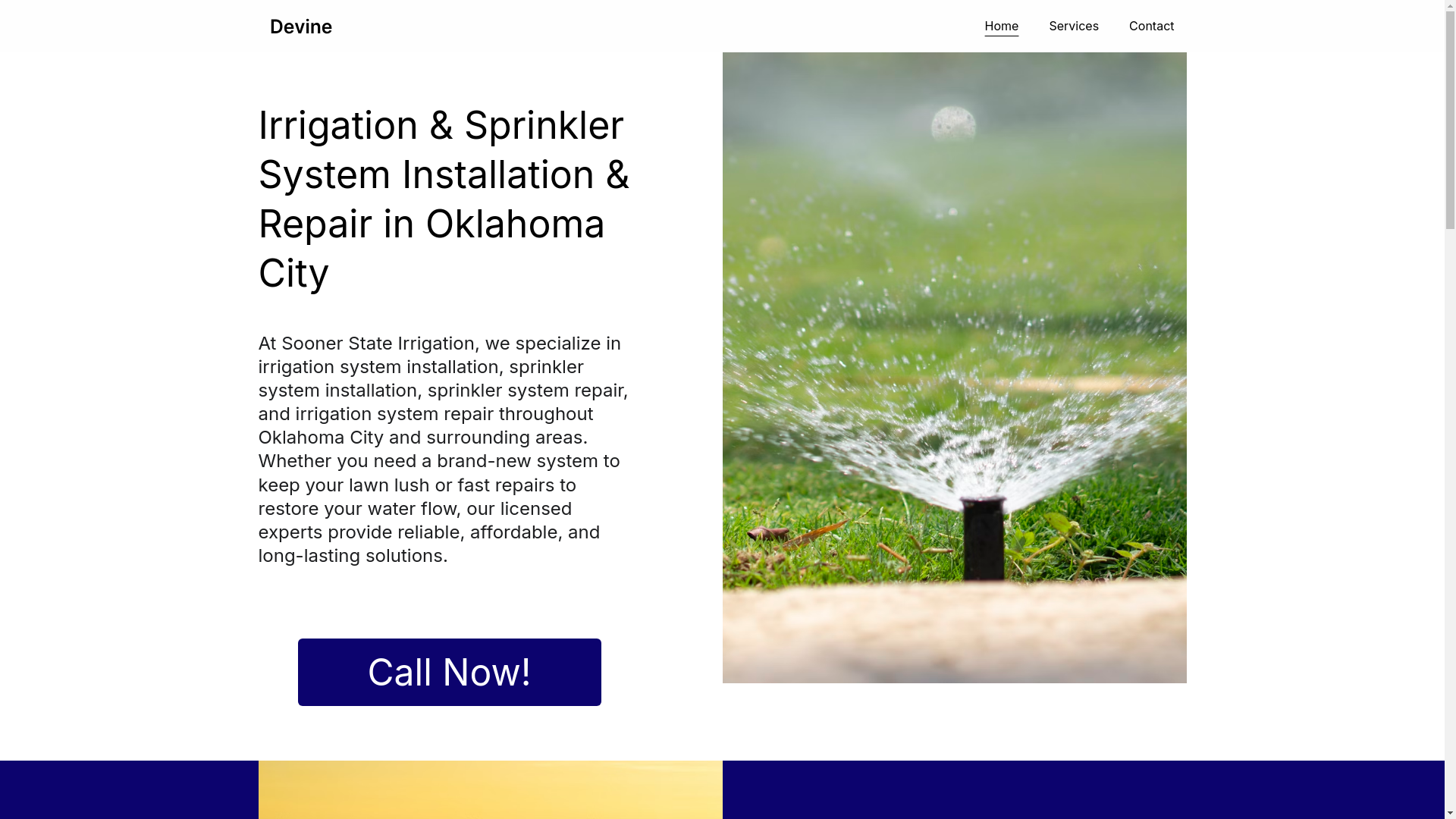website screenshot of https://soonerstateirrigation.com/