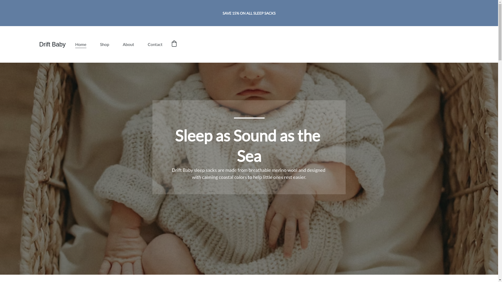 website screenshot of https://shopdriftbaby.com/