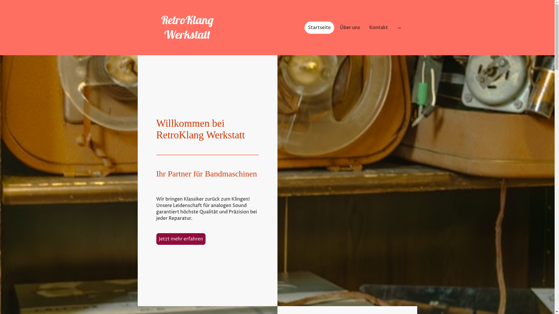 website screenshot of https://retroklang-werkstatt.de/