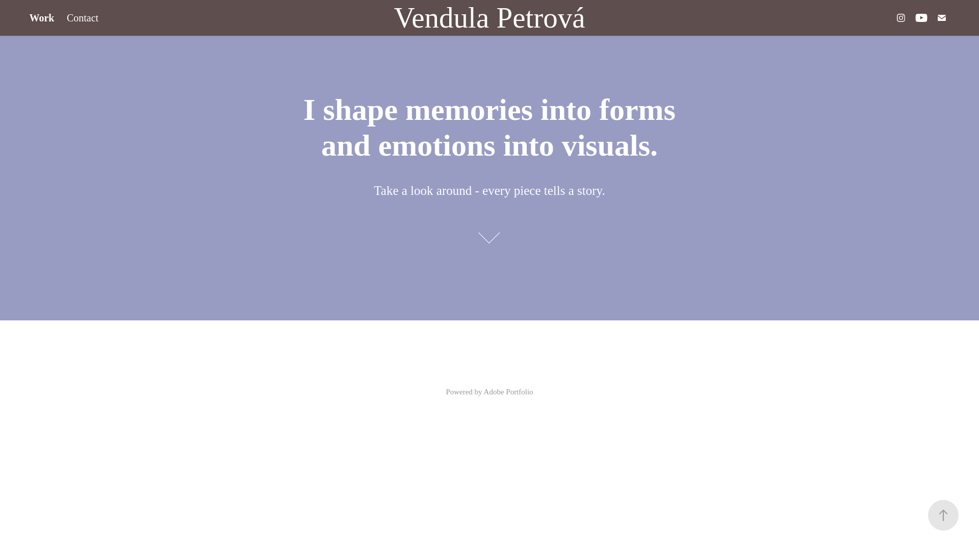 website screenshot of https://vendulapetrova.art/