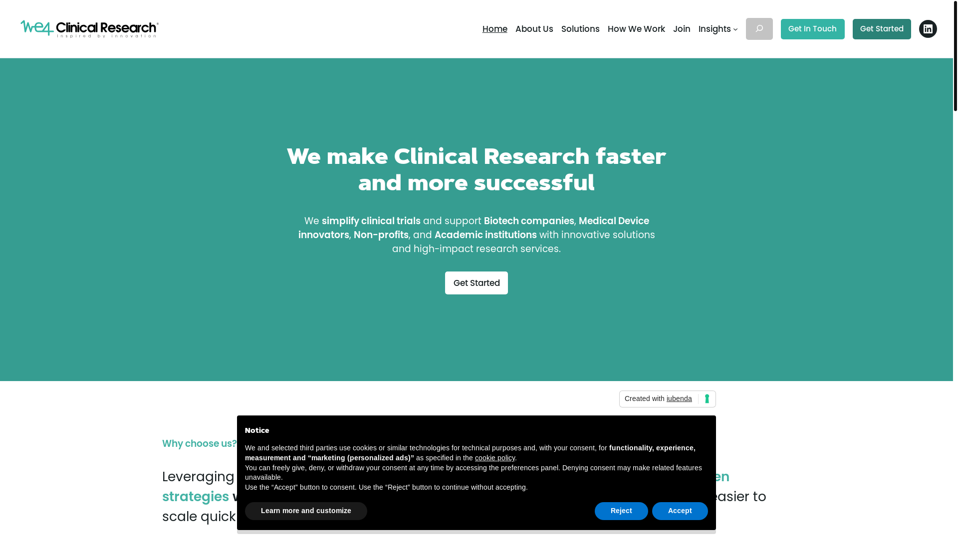 website screenshot of https://we4cr.com/