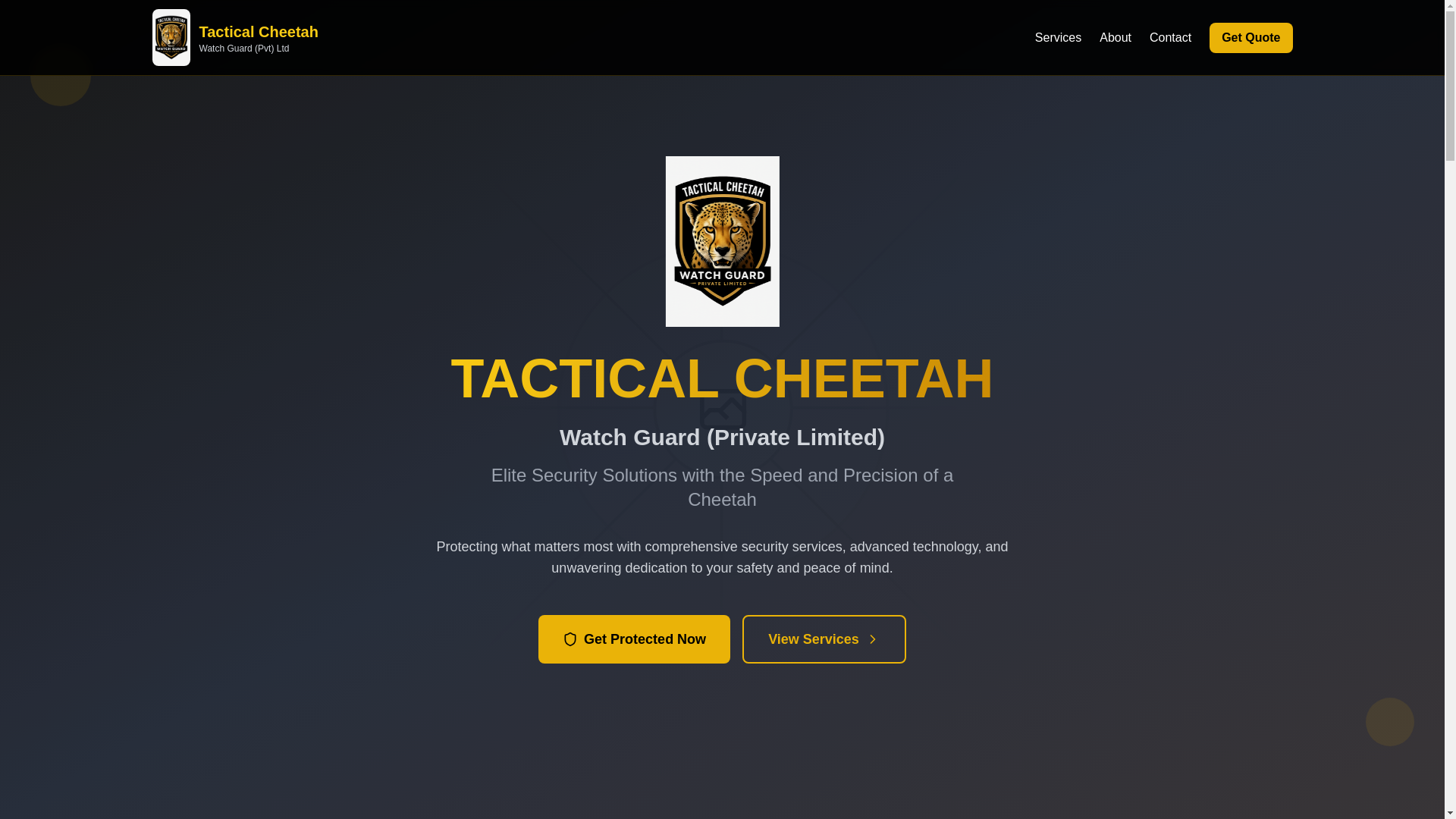 website screenshot of https://tacticalcheetah.co.zw/