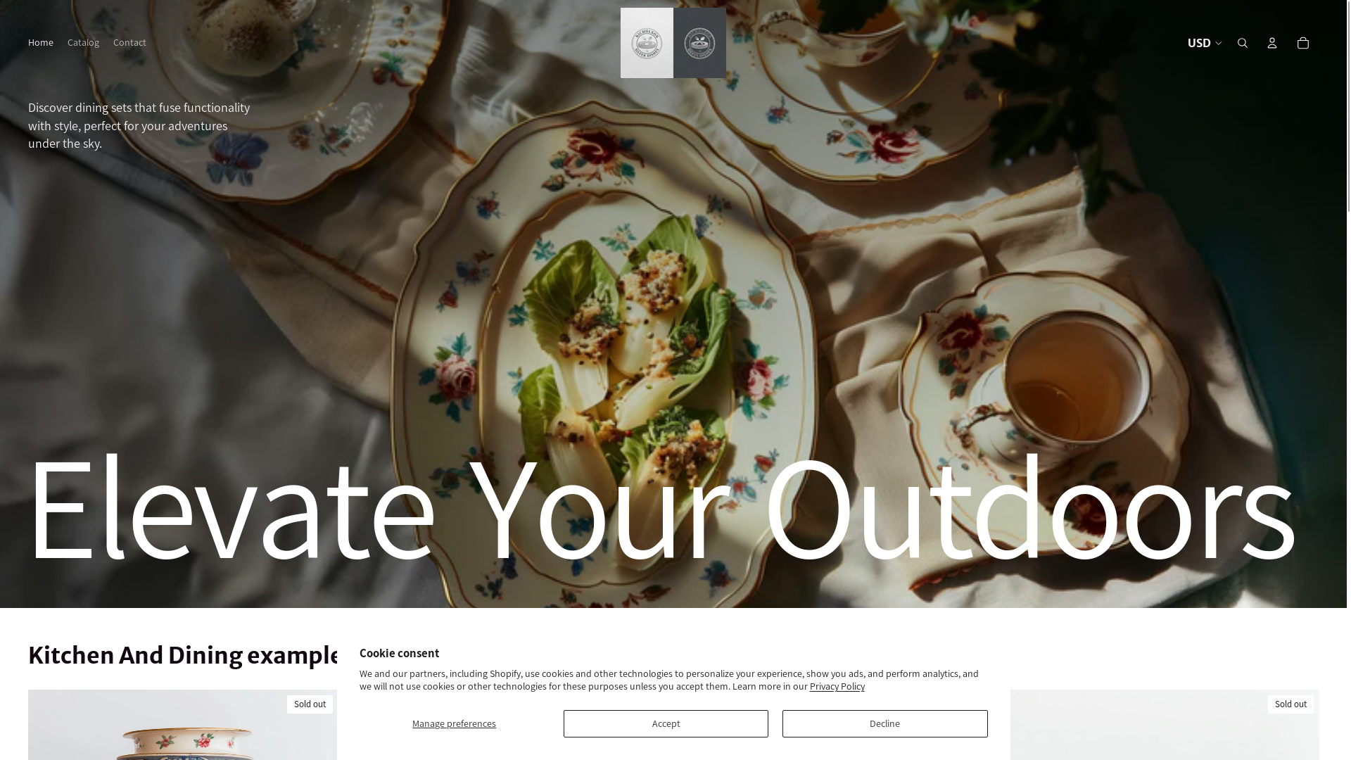 website screenshot of https://nicholsonsilverdishes.shop/