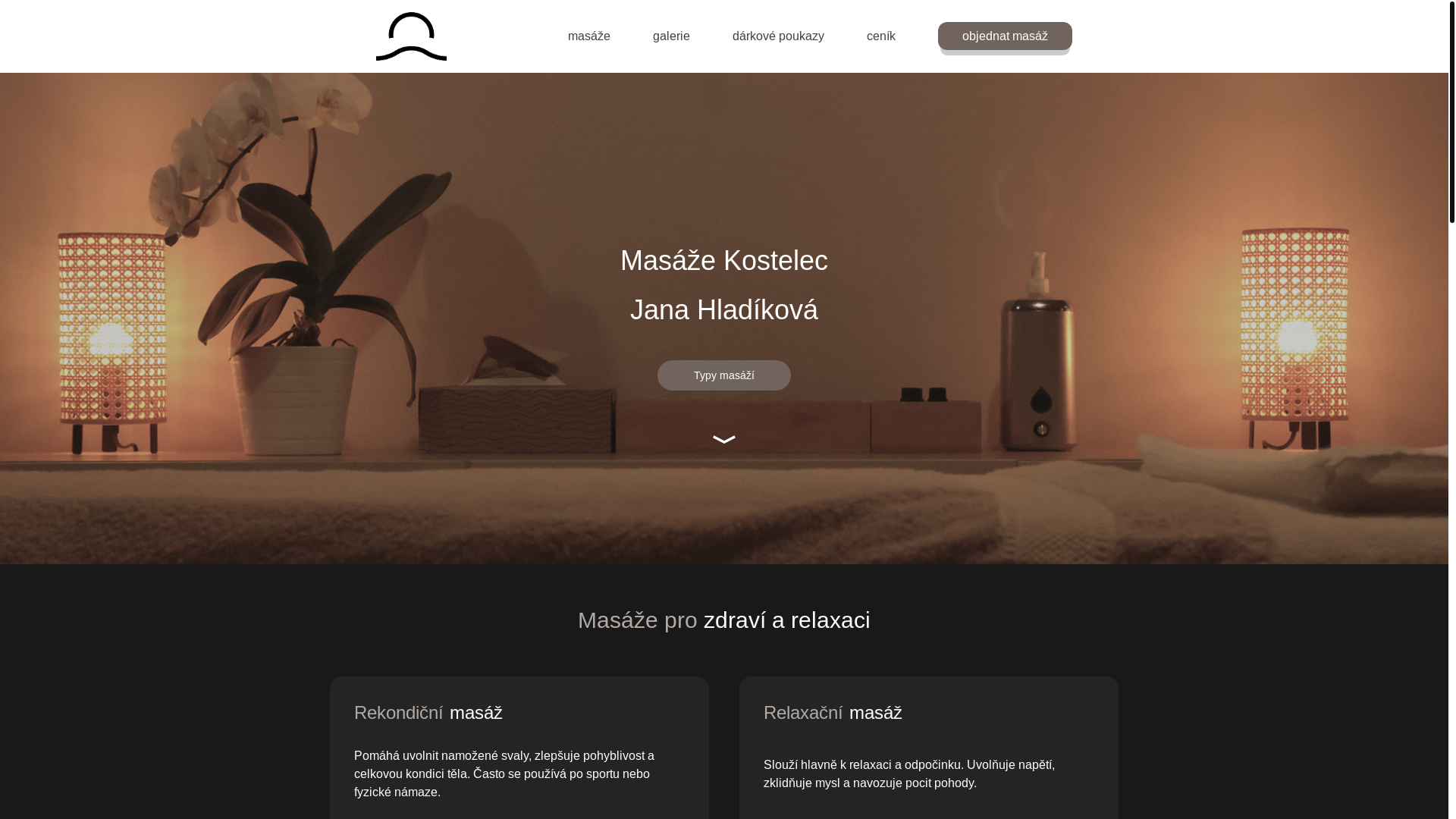 website screenshot of https://masazekostelec.cz/