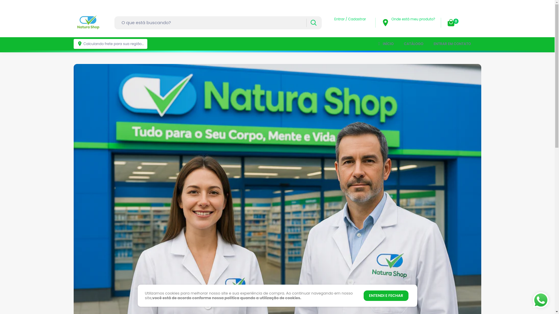 website screenshot of https://lojasnaturashop.com/