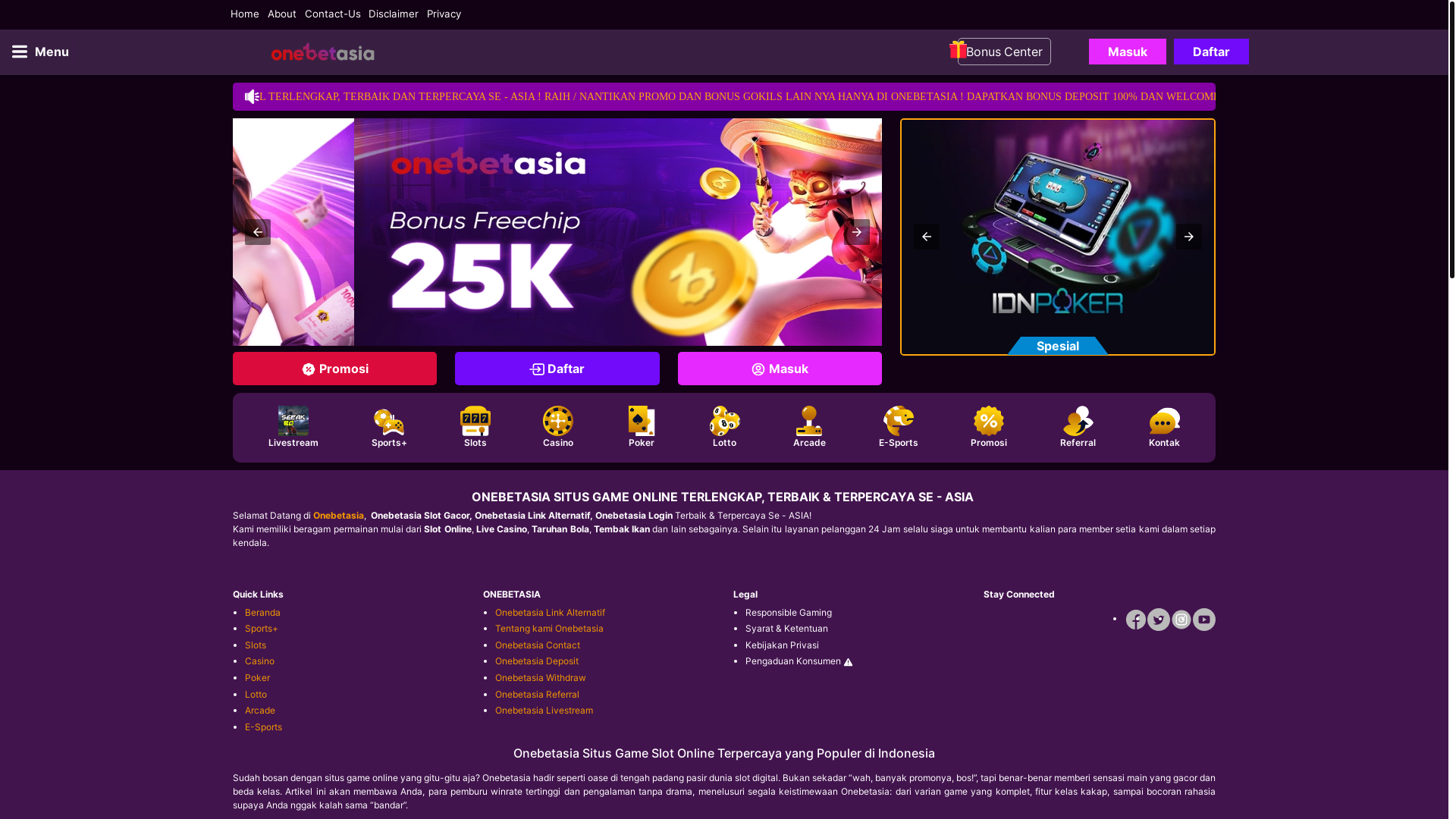 website screenshot of https://onebetasiasite.pages.dev/
