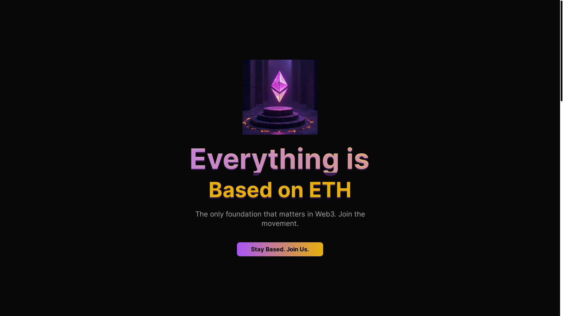 website screenshot of https://thebasedeth.com/