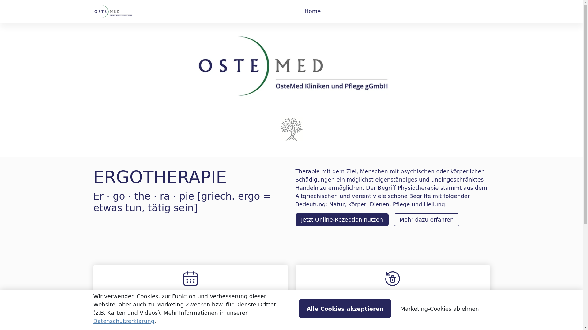 website screenshot of https://therapiezentrum-ostemed.de/