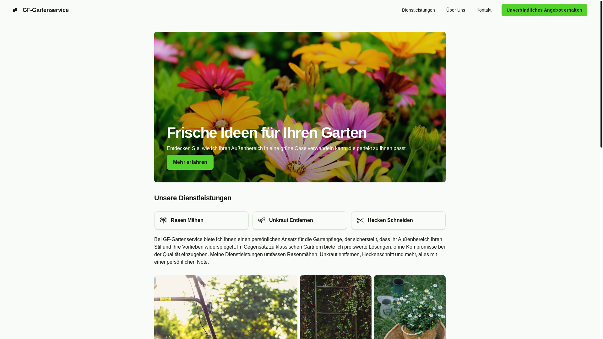 website screenshot of https://gf-gartenservice.de/