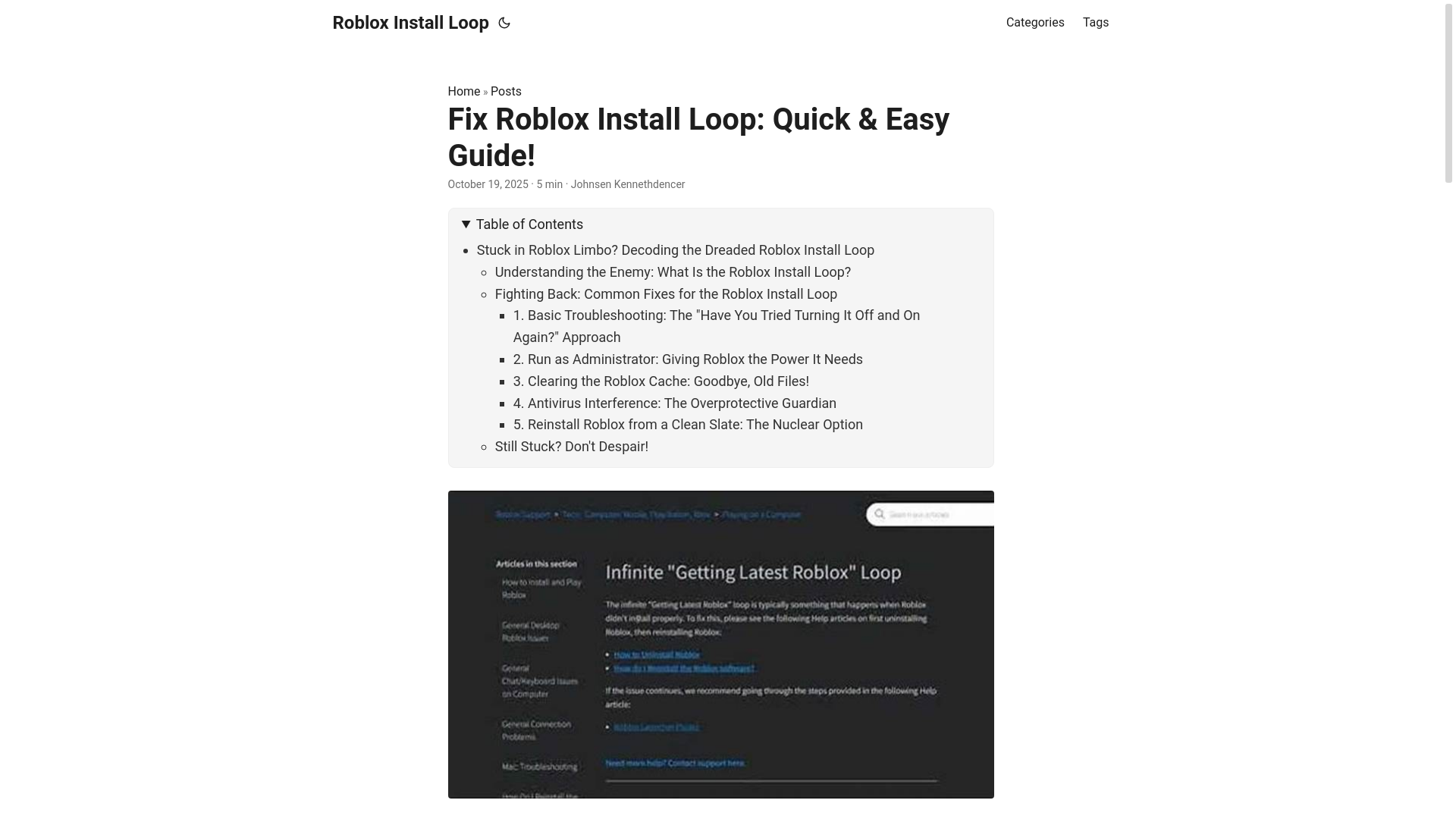 website screenshot of https://roblox-install-loop.pages.dev/