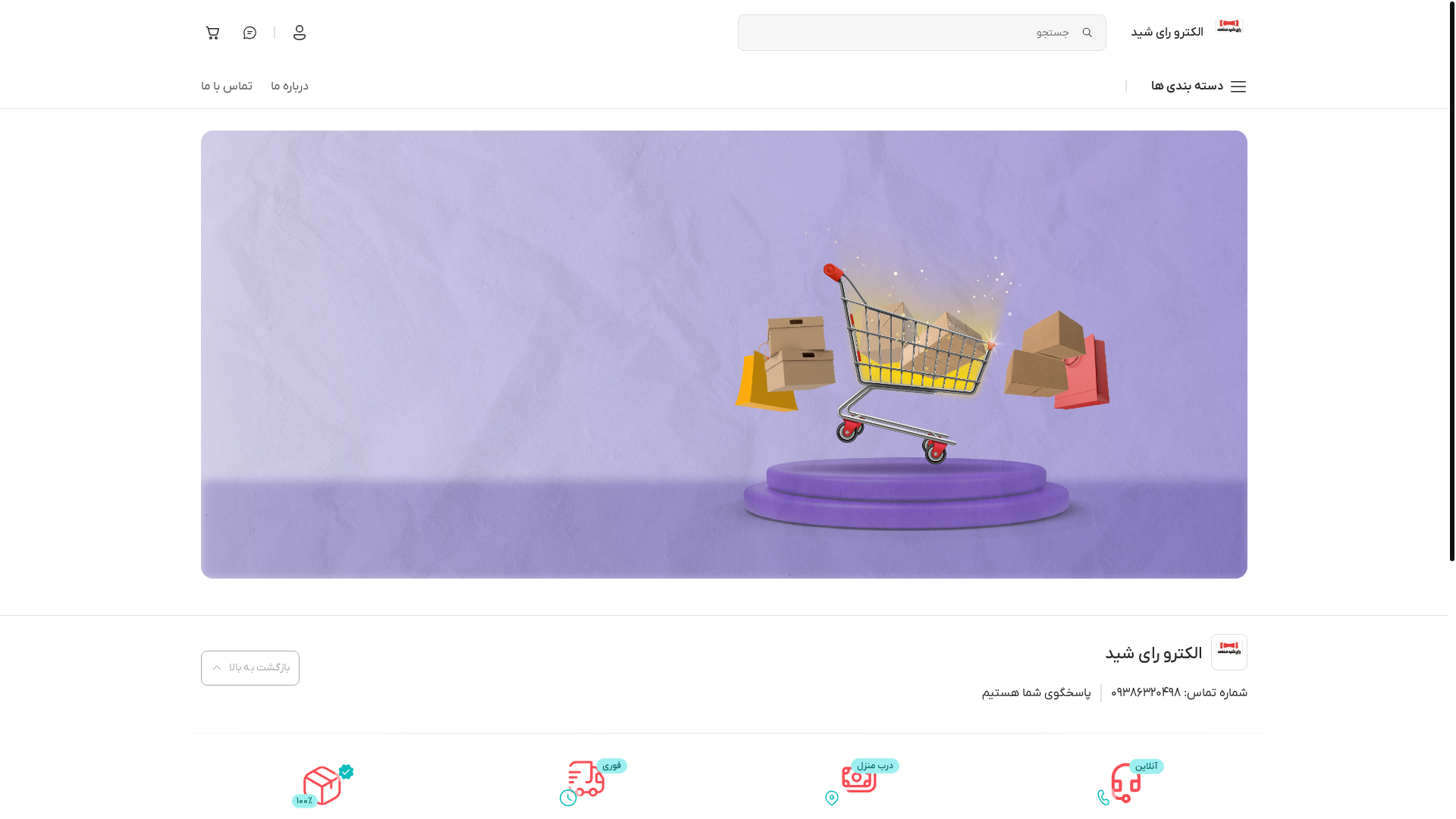 website screenshot of https://electrorayshid.ir/