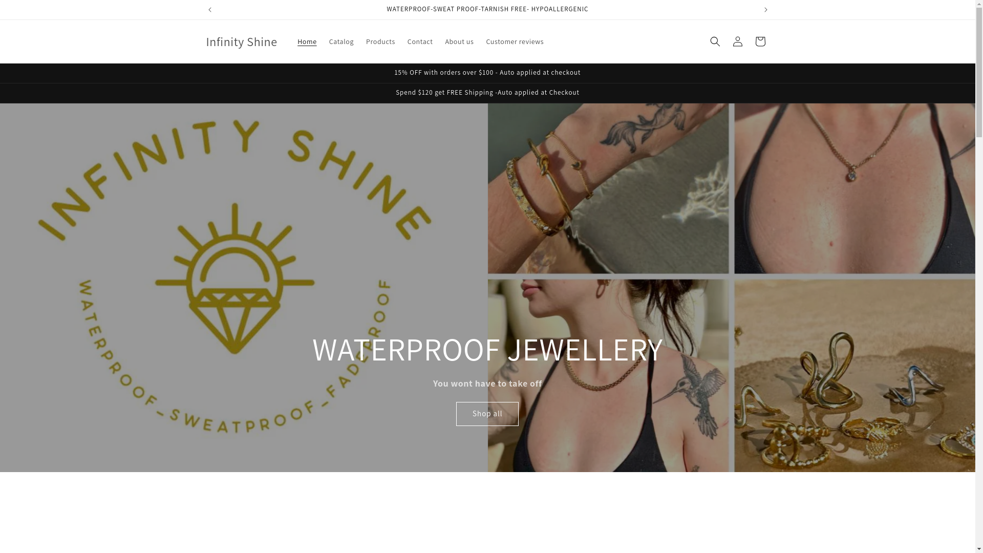 website screenshot of https://infinityshine.com.au/