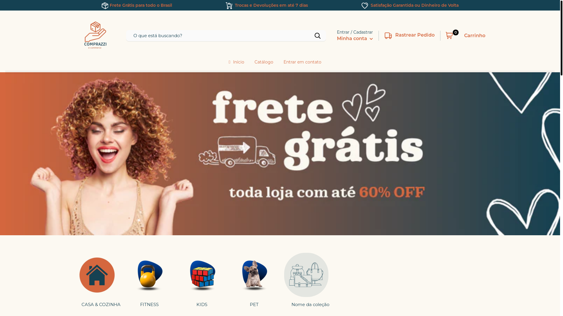 website screenshot of https://comprazzi.store/