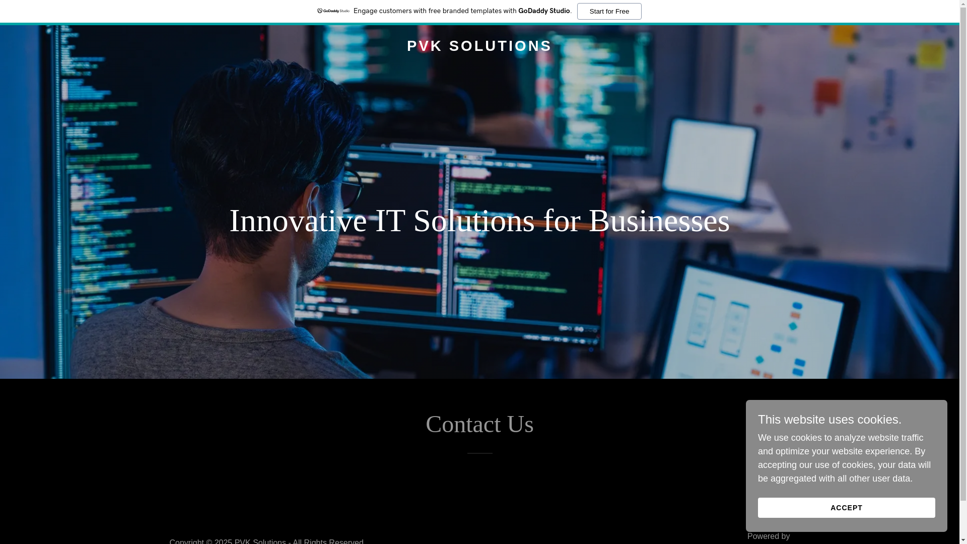 website screenshot of https://pvksolutions.in/
