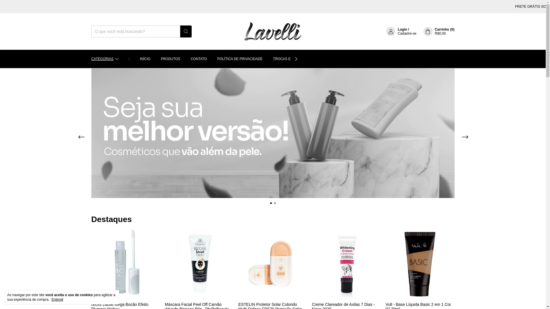 website screenshot of https://lavellibeauty.com.br/