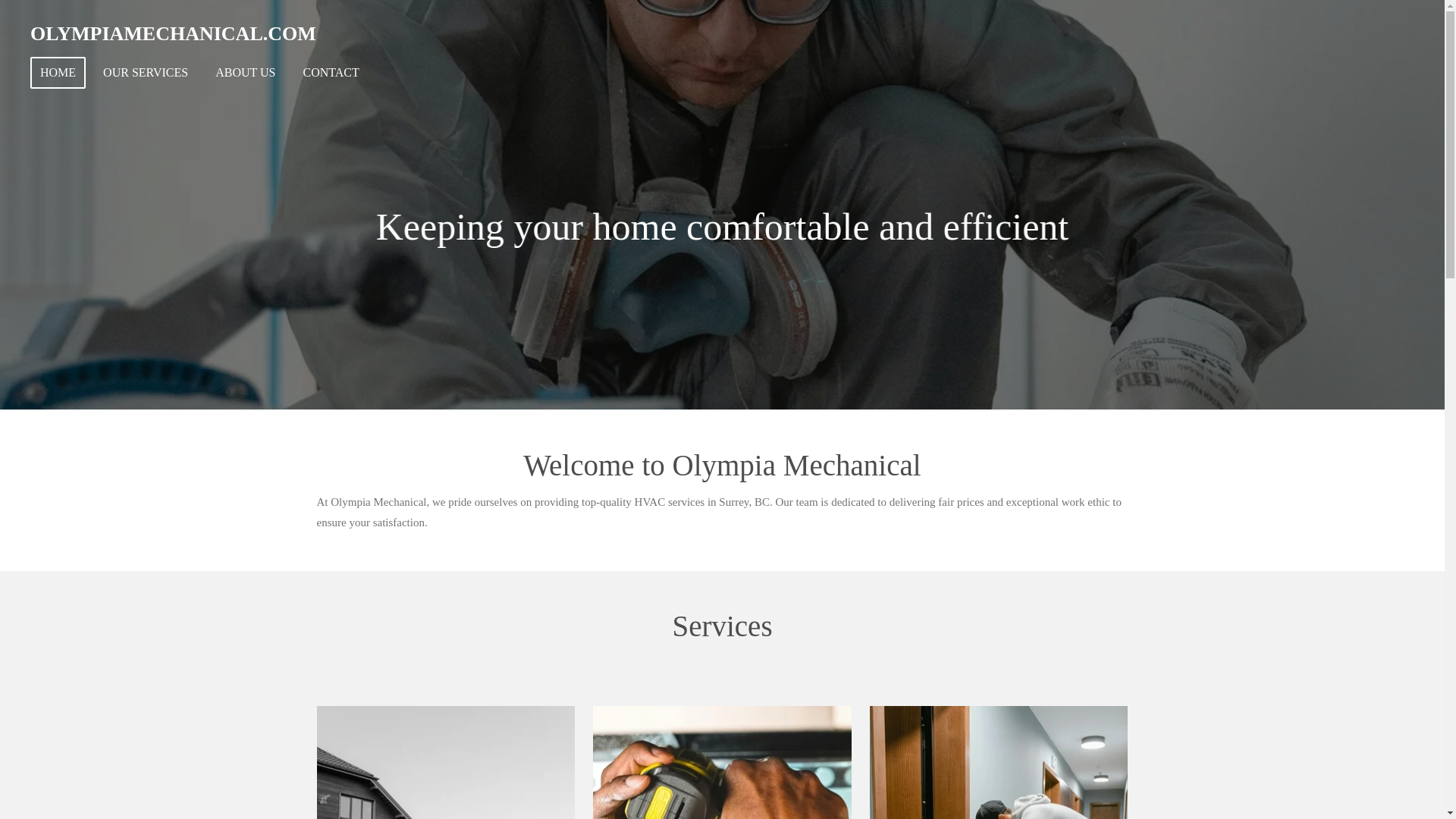 website screenshot of https://olympiamechanical.com/