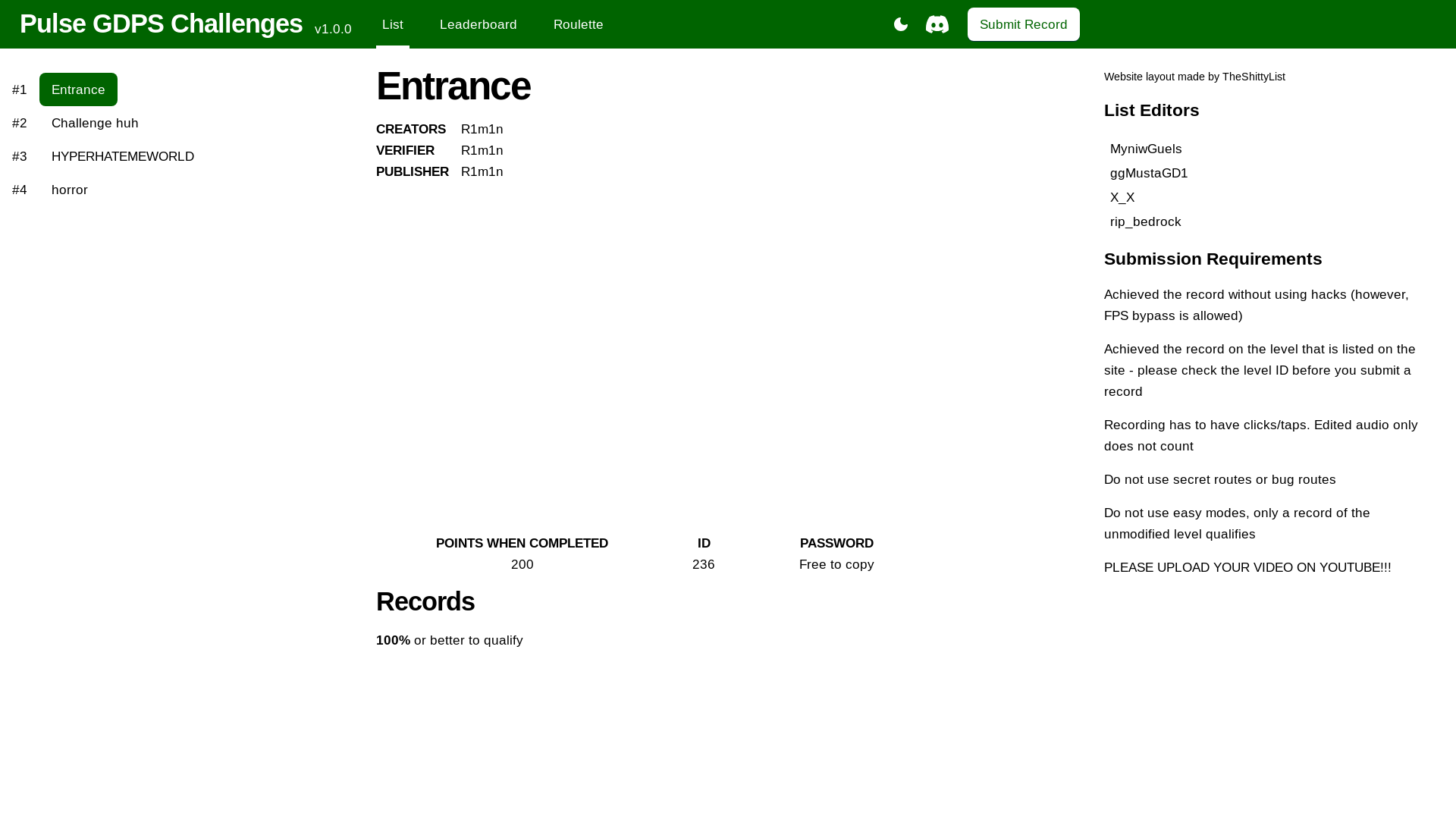 website screenshot of https://pulsechallengelist.pages.dev/