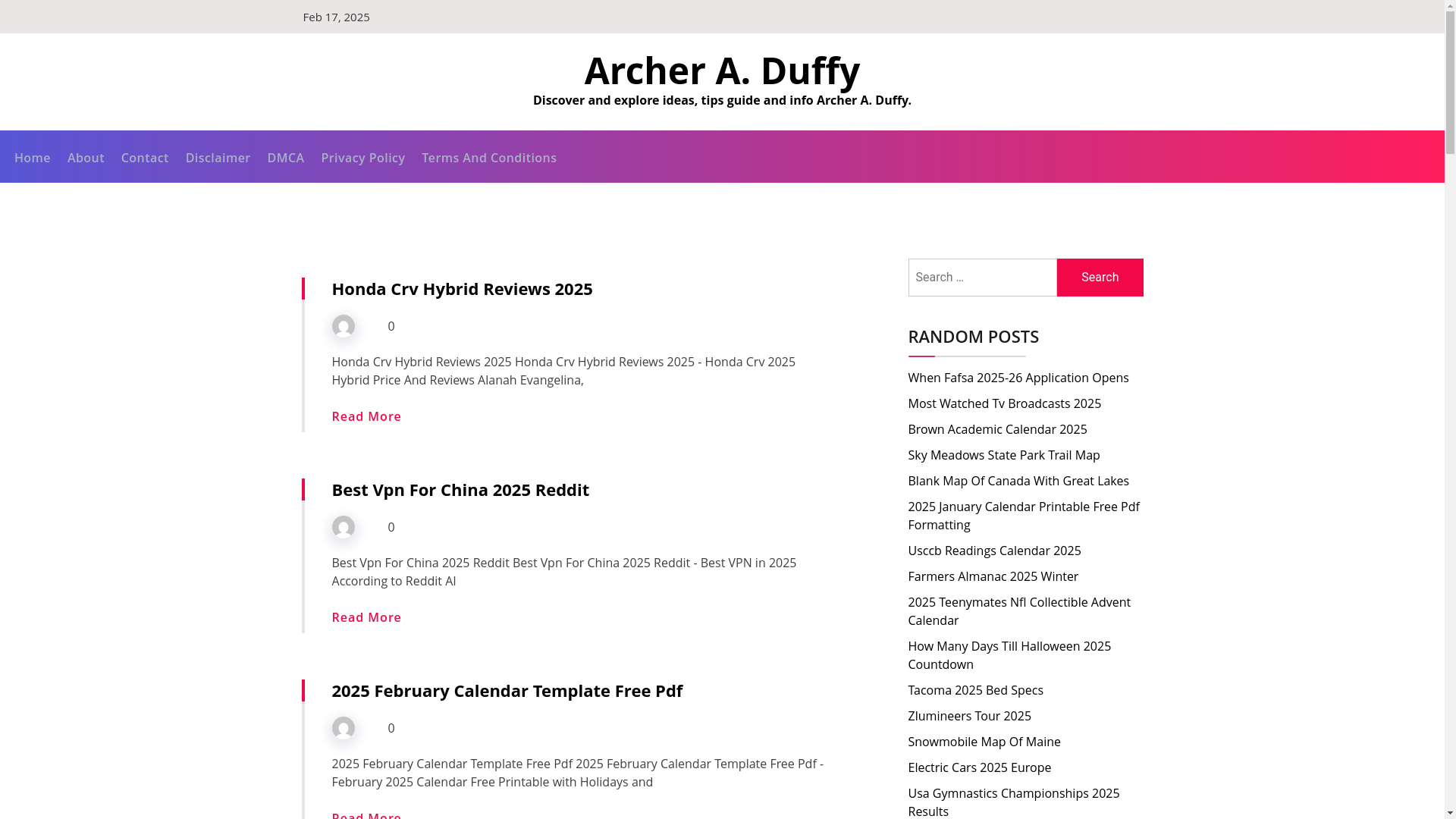 website screenshot of https://archeraduffy.pages.dev/