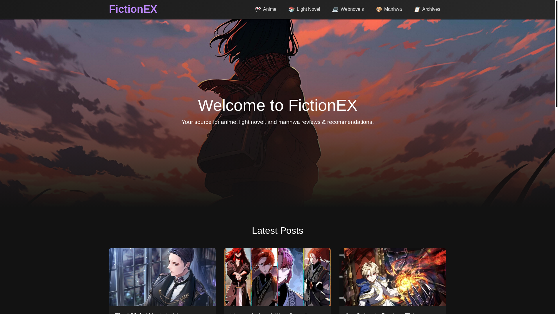 website screenshot of https://fictionex.pages.dev/