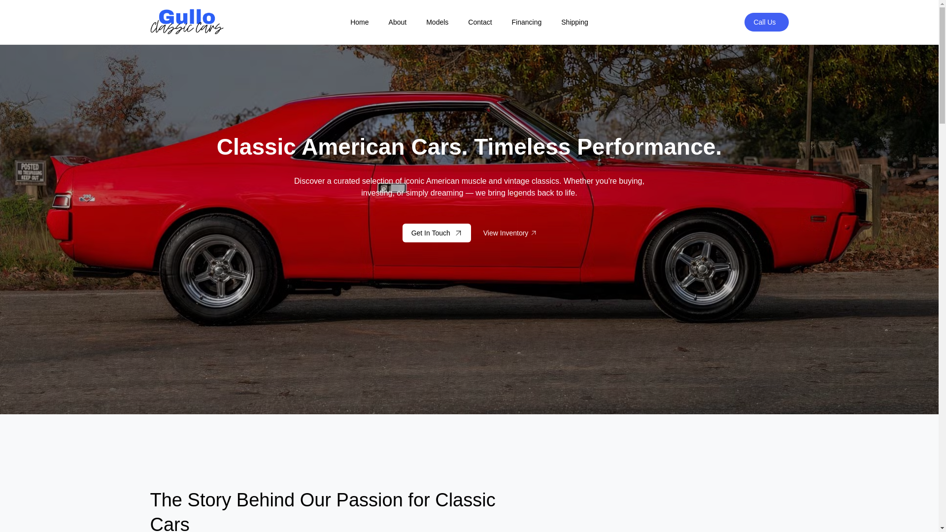 website screenshot of https://gullo-classics.us/