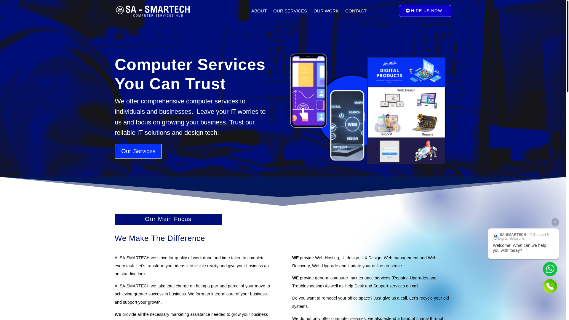 website screenshot of https://esmartechs.com/