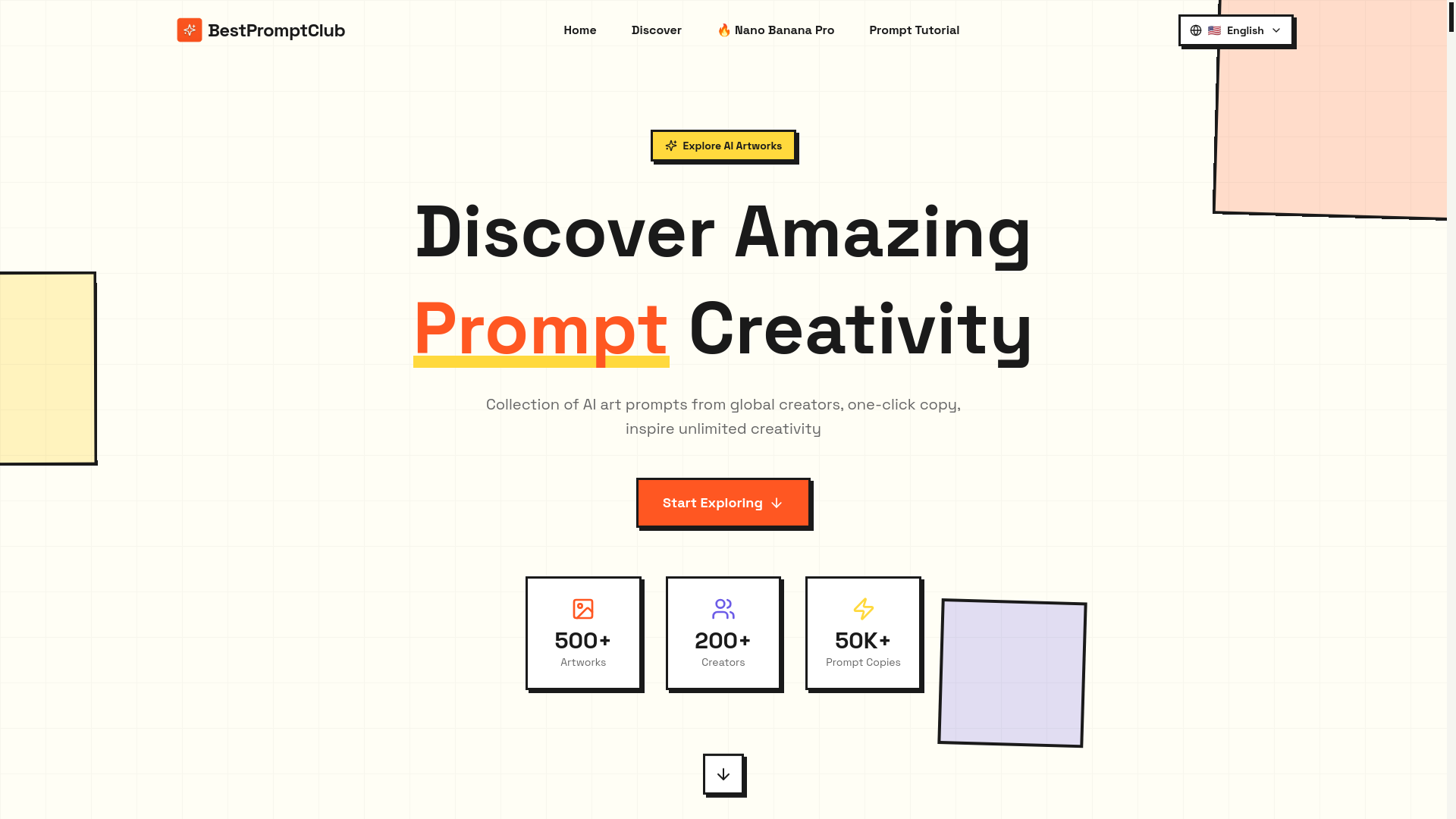 website screenshot of https://bestpromptclub.com/