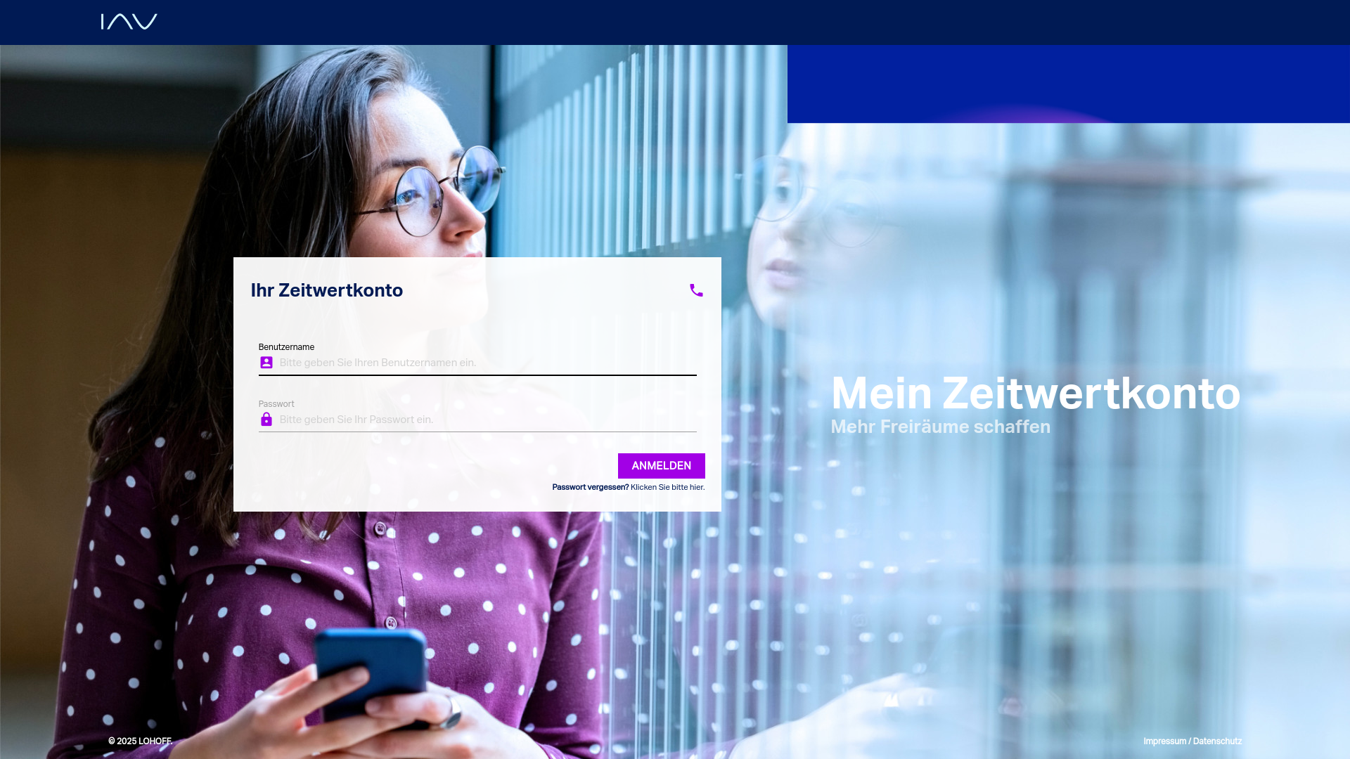 website screenshot of http://iav-zeitwertkonto.de/