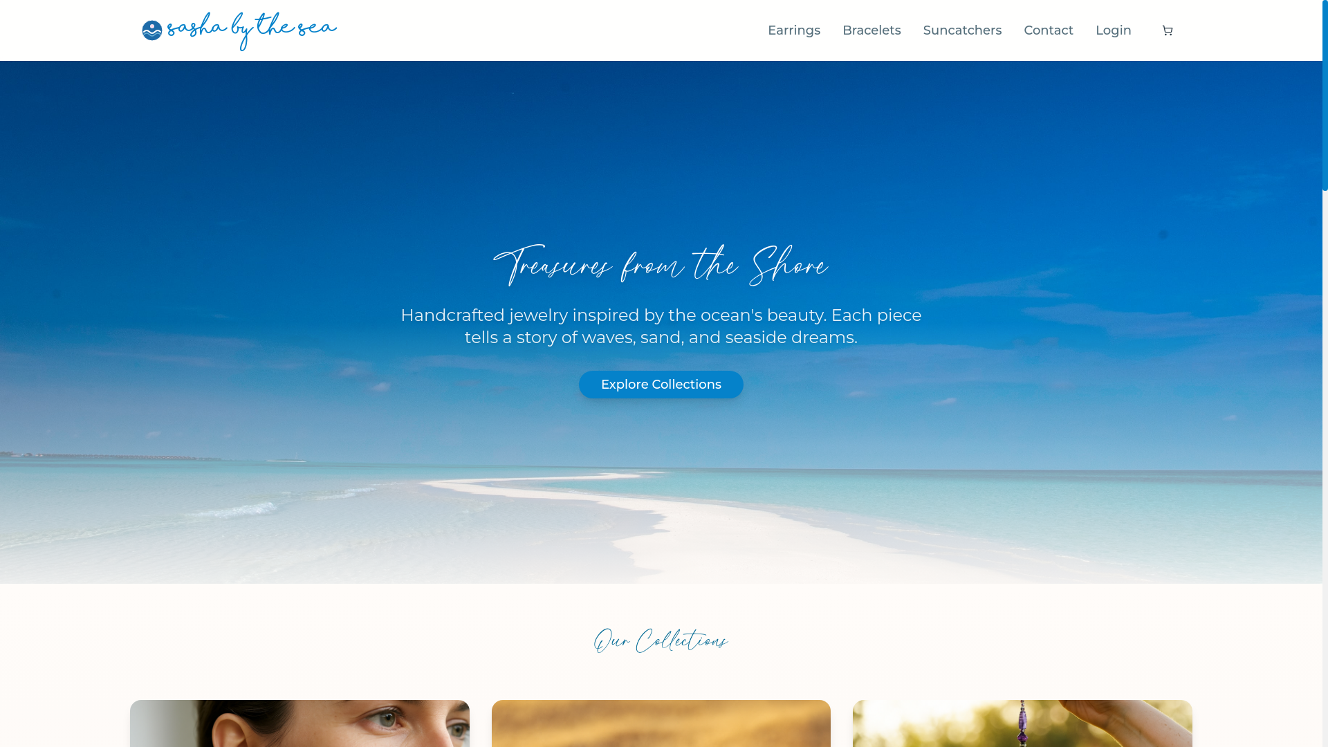 website screenshot of https://sashabythesea.pages.dev/