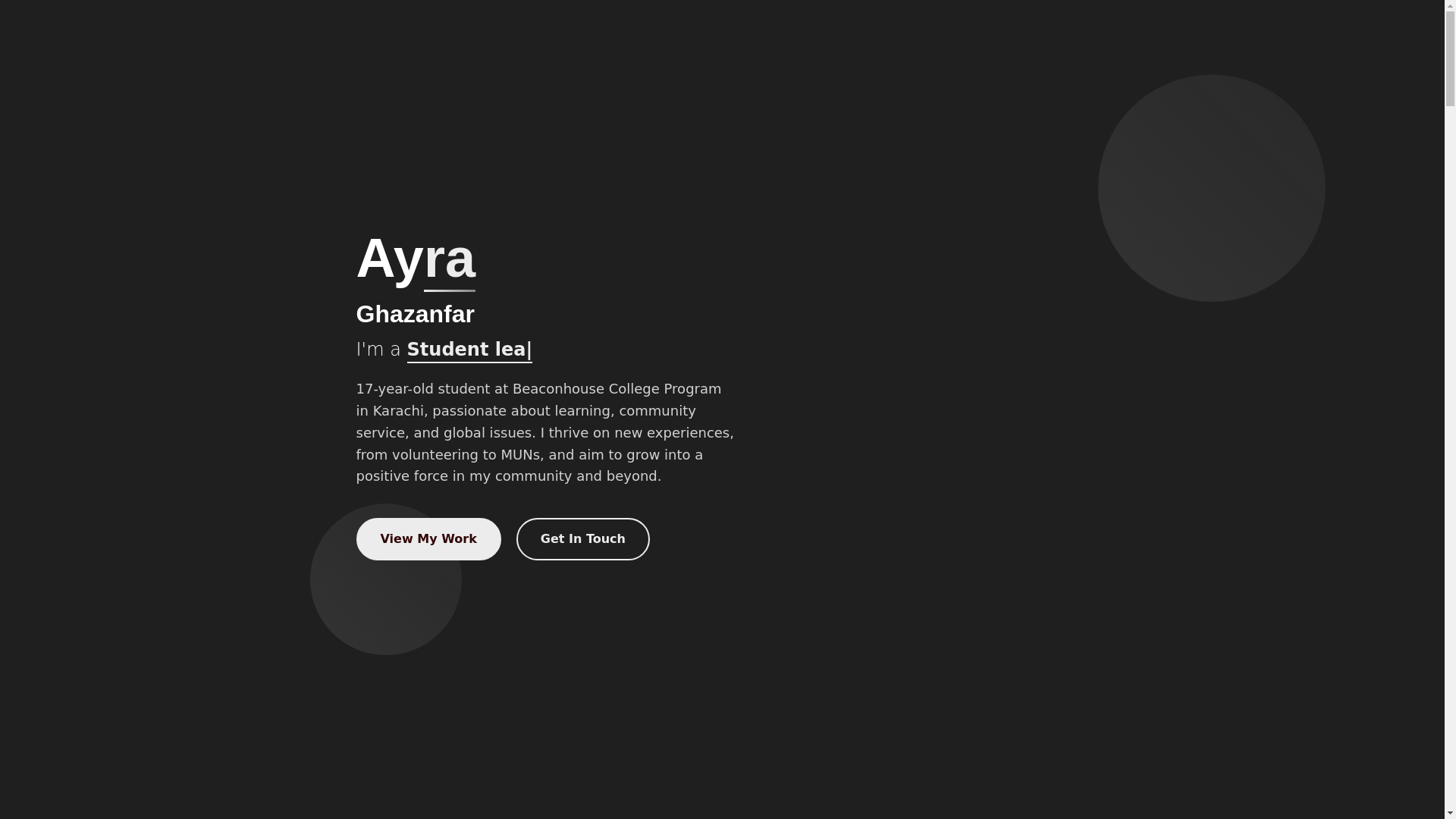 website screenshot of https://ayraghazanfar.com/