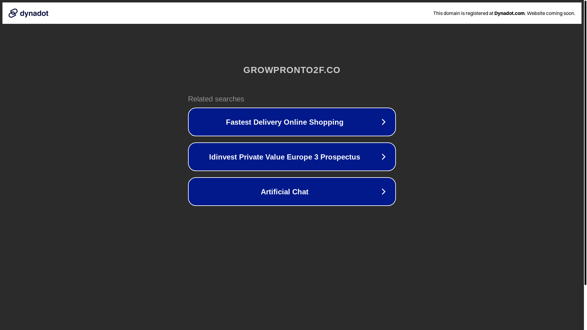 website screenshot of https://growpronto2f.co/