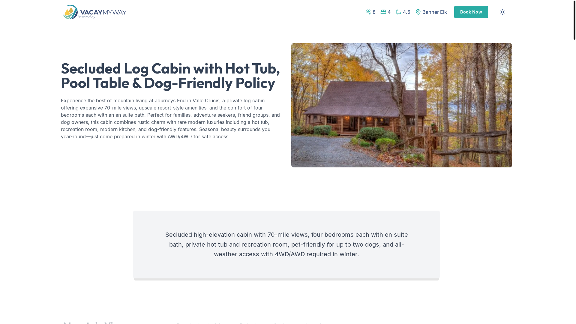 website screenshot of https://mountainbreeze.properties/