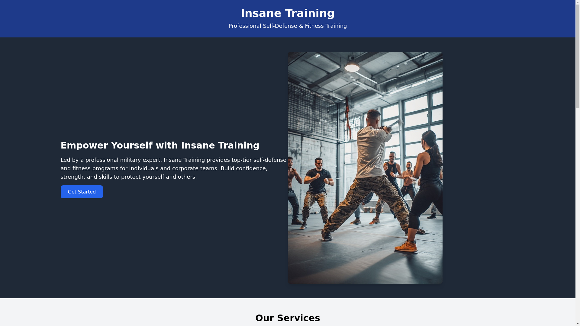 website screenshot of https://insanetraining.live/
