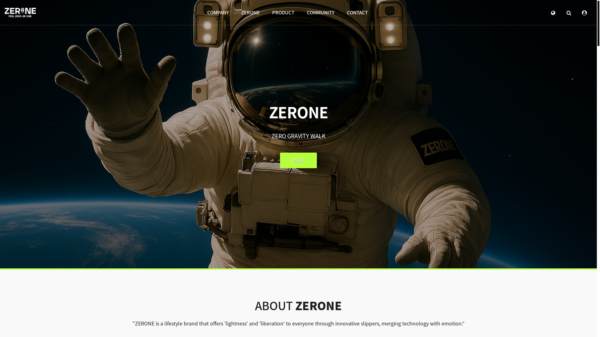 website screenshot of https://feelzerone.com/
