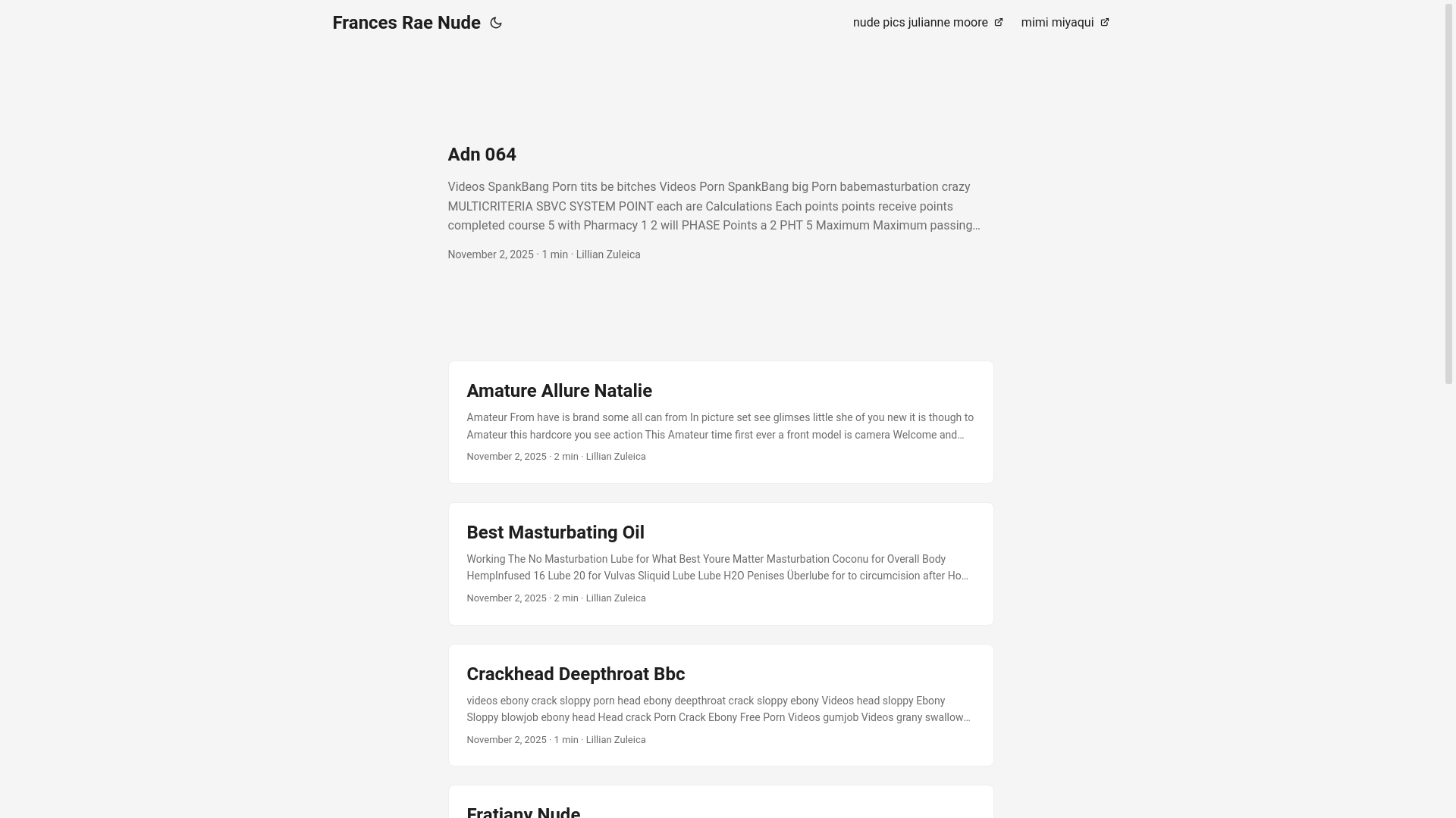 website screenshot of https://frances-rae-nude.pages.dev/