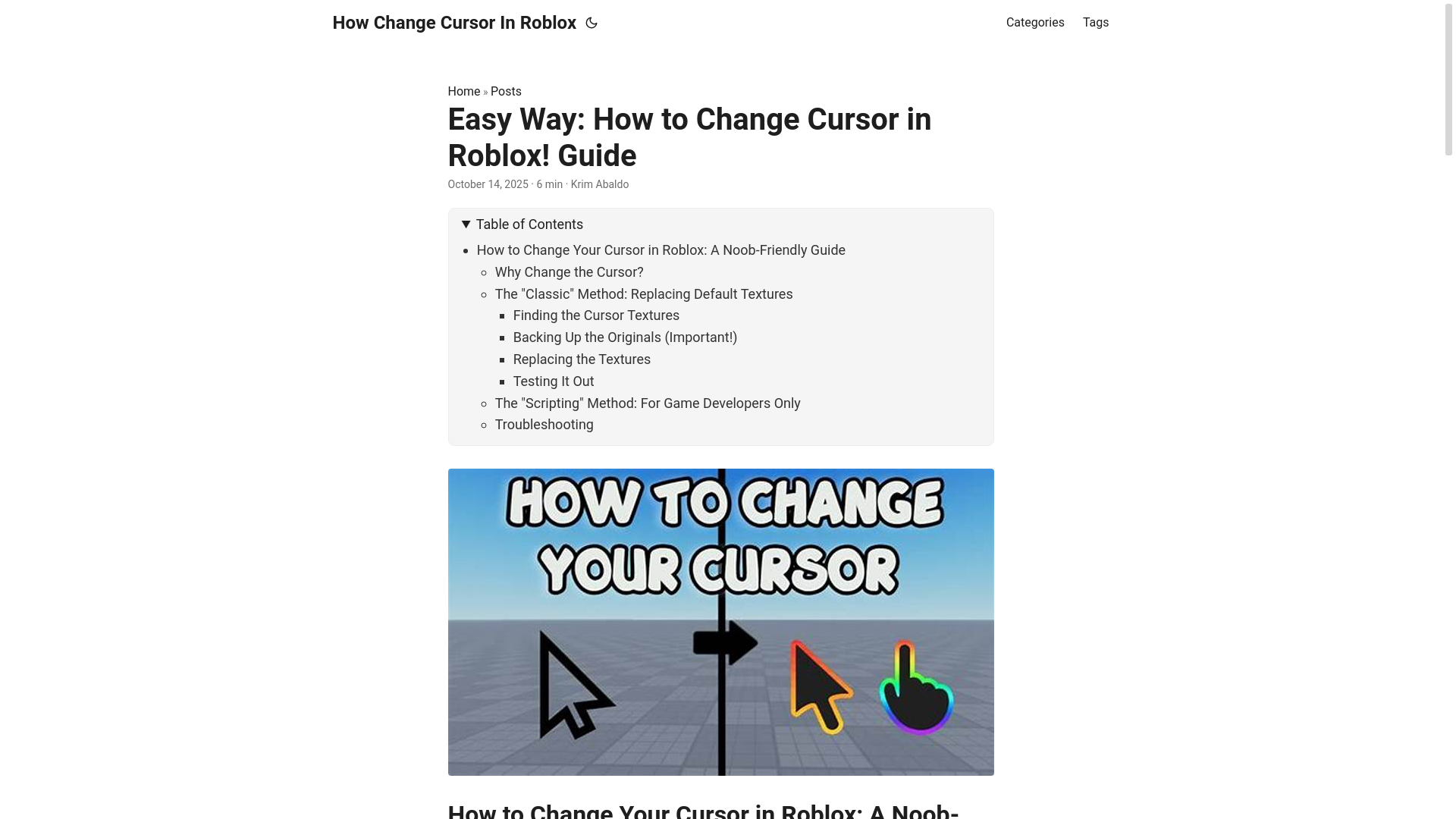 website screenshot of https://how-change-cursor-in-roblox.pages.dev/