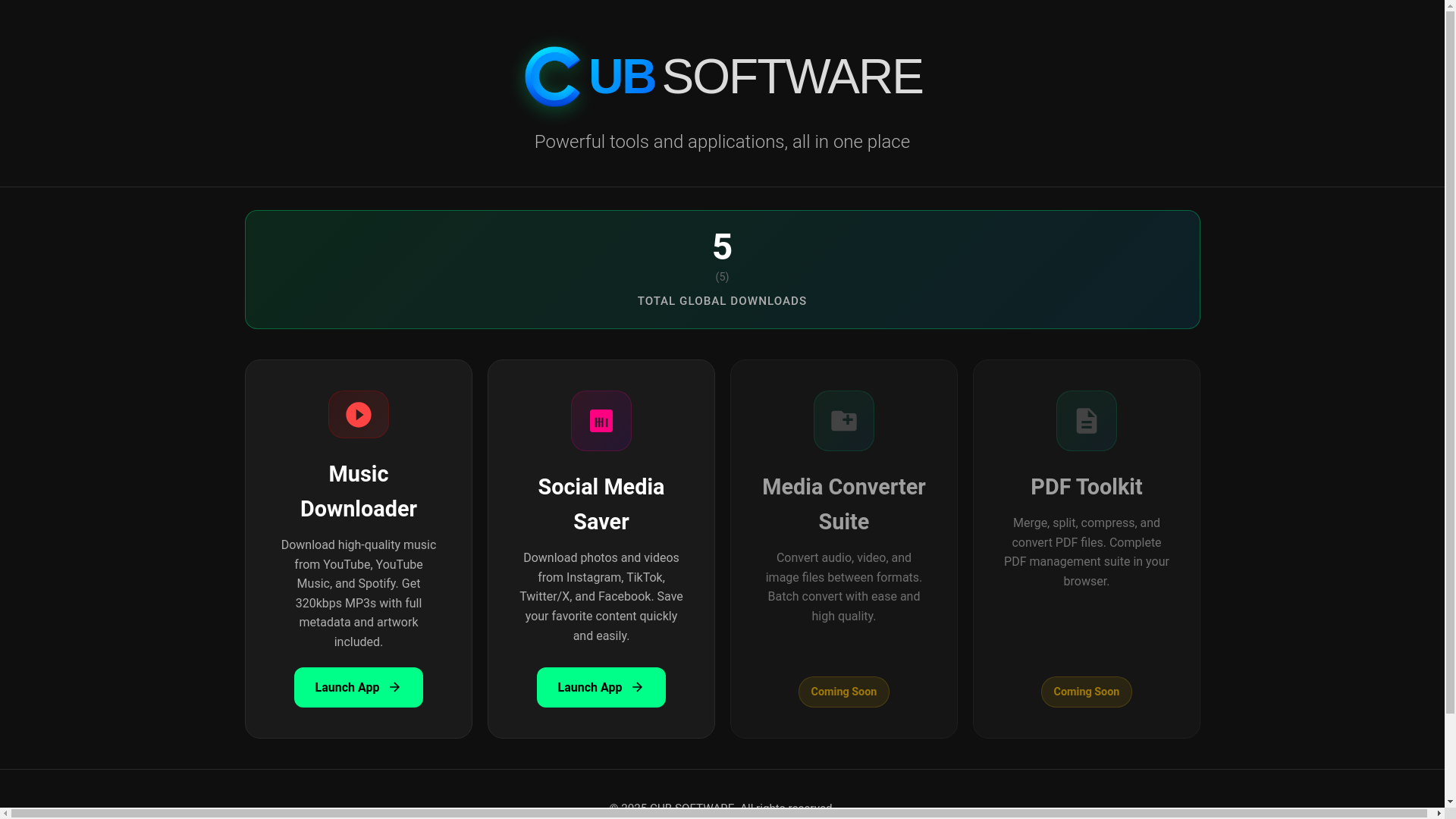 website screenshot of https://cubsoftware.site/