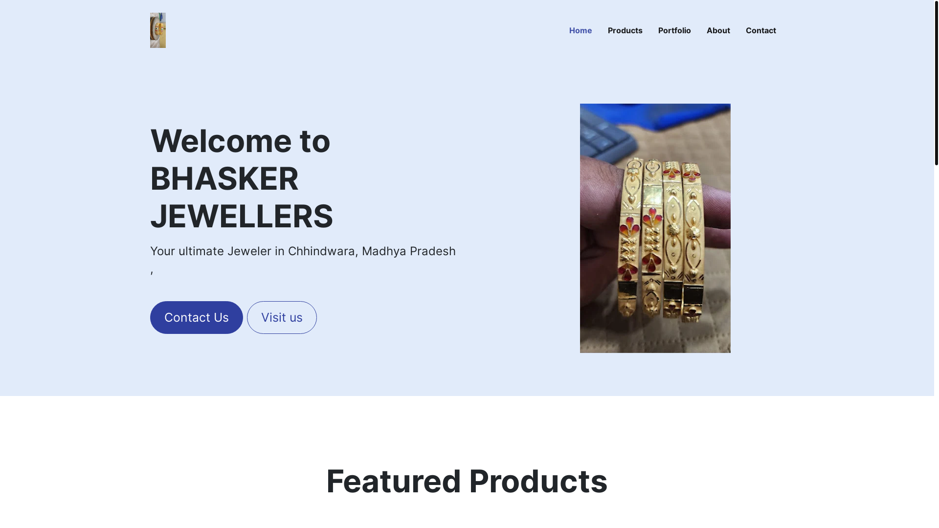 website screenshot of https://bhaskerjewellers.co.in/