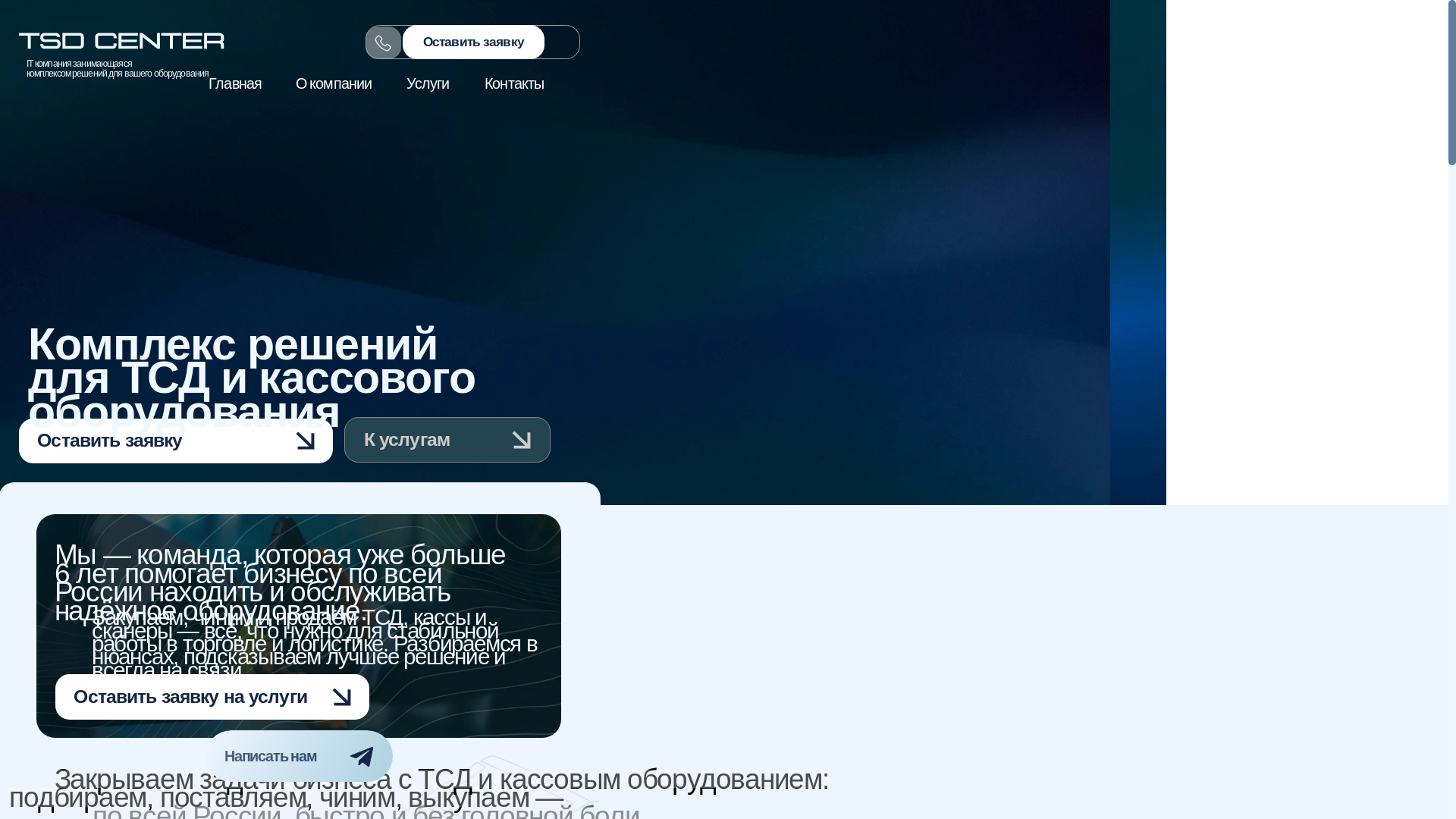 website screenshot of https://tsdcenter.ru/